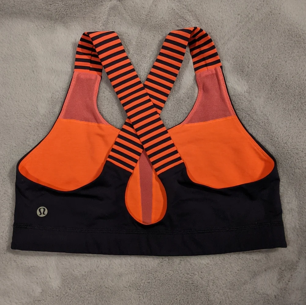 Lululemon All Sport Bra Inkwell Navy and Orange - Picture 9 of 12